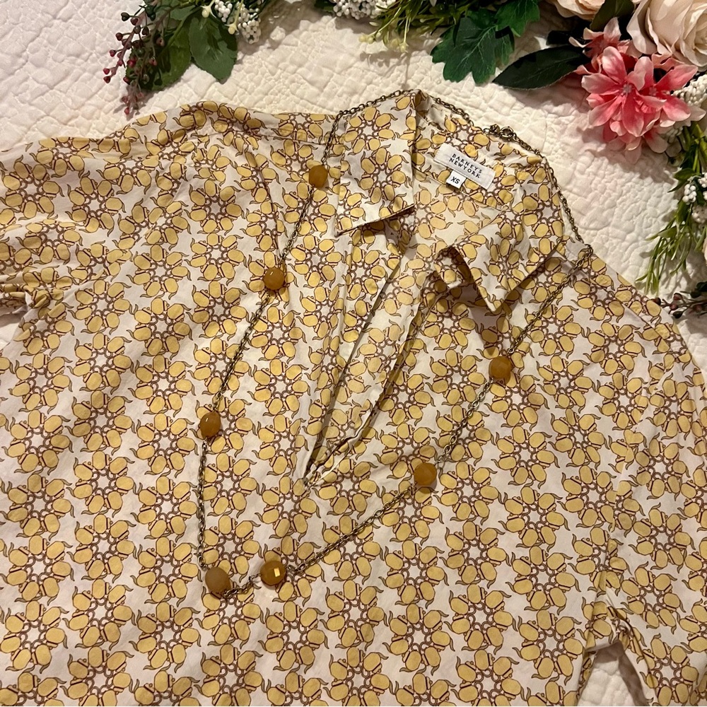 Barneys New York Floral 100% Cotton Blouse